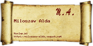 Miloszav Alda névjegykártya